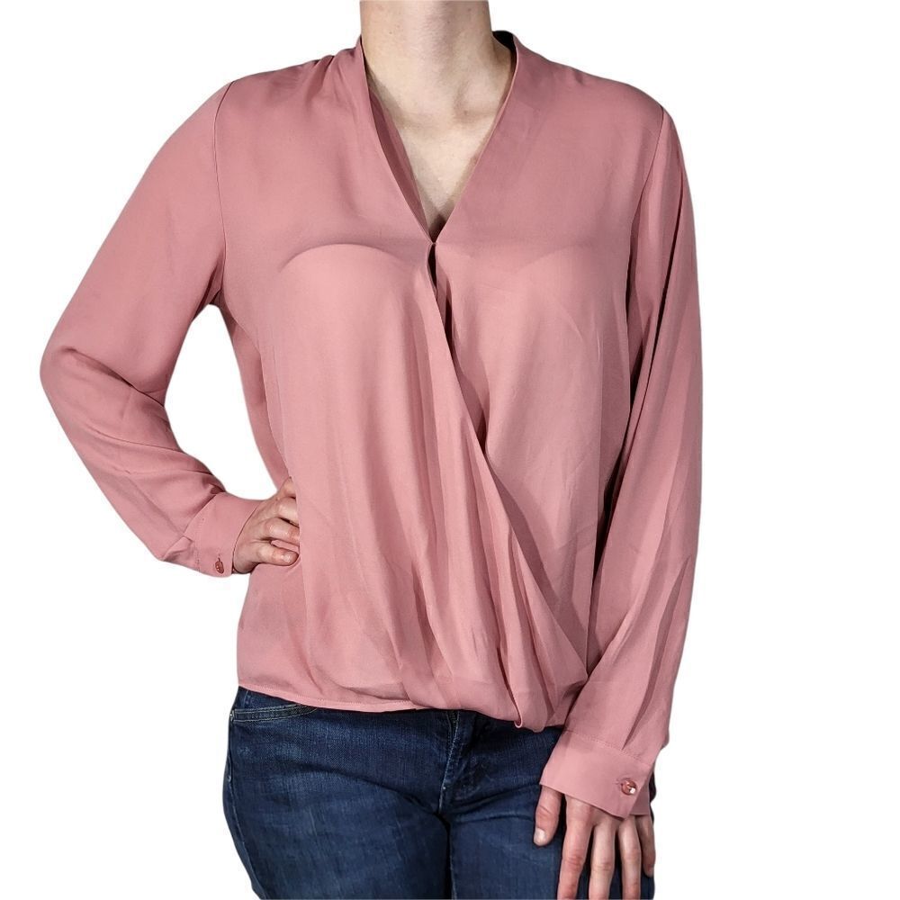 Cynthia Steffe Pink Surplice Wrap Top size medium